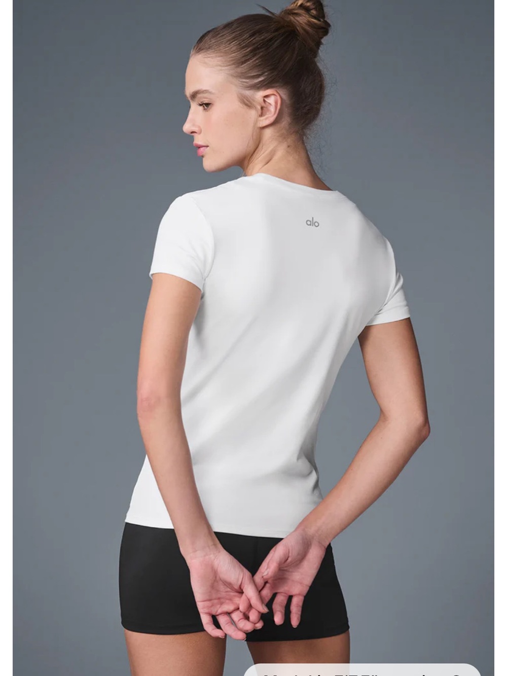 Alo Yoga Alosoft Finesse Short Sleeve Shirt Womens Size S/M White